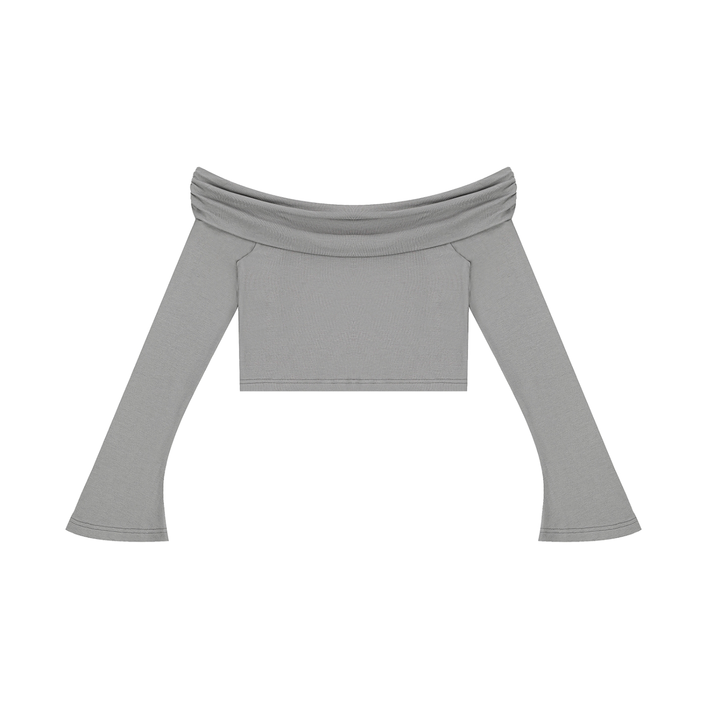Off the Shoulder Bell Sleeve Crop T-Shirt