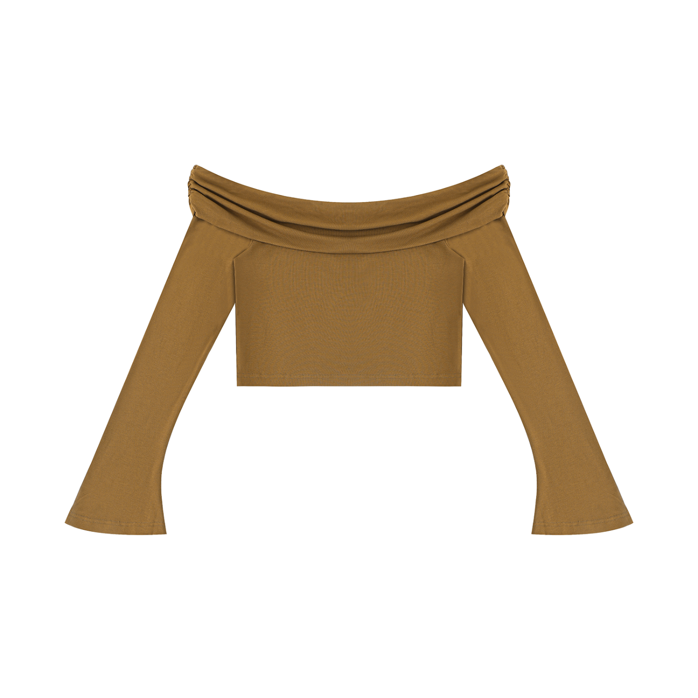 Off the Shoulder Bell Sleeve Crop T-Shirt