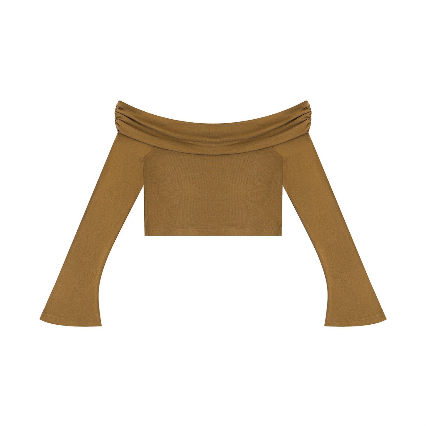 Off the Shoulder Bell Sleeve Crop T-Shirt