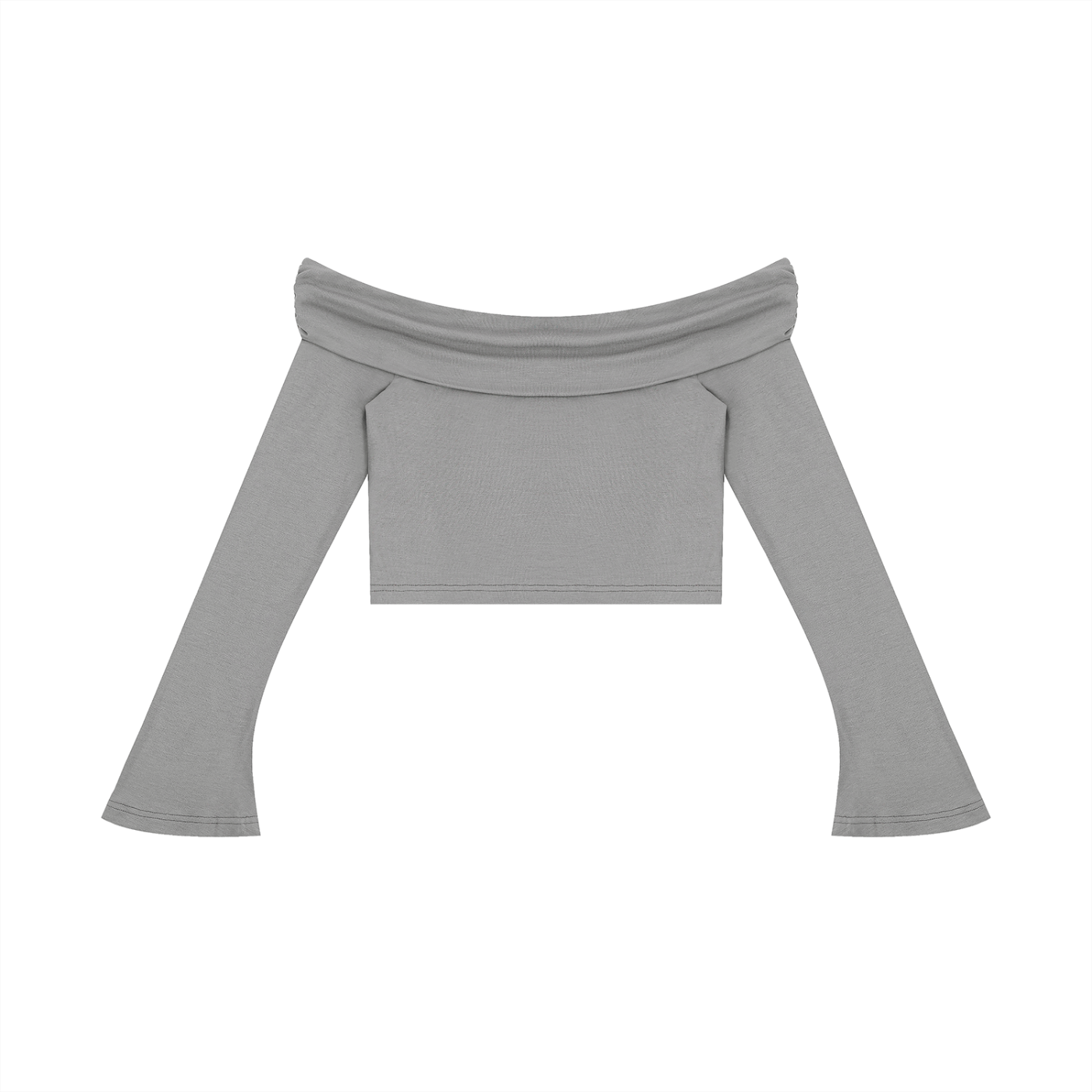 Off the Shoulder Bell Sleeve Crop T-Shirt