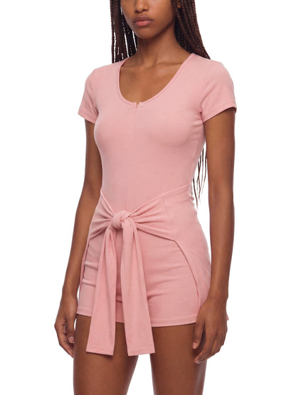 Cape Tie-Waist Romper